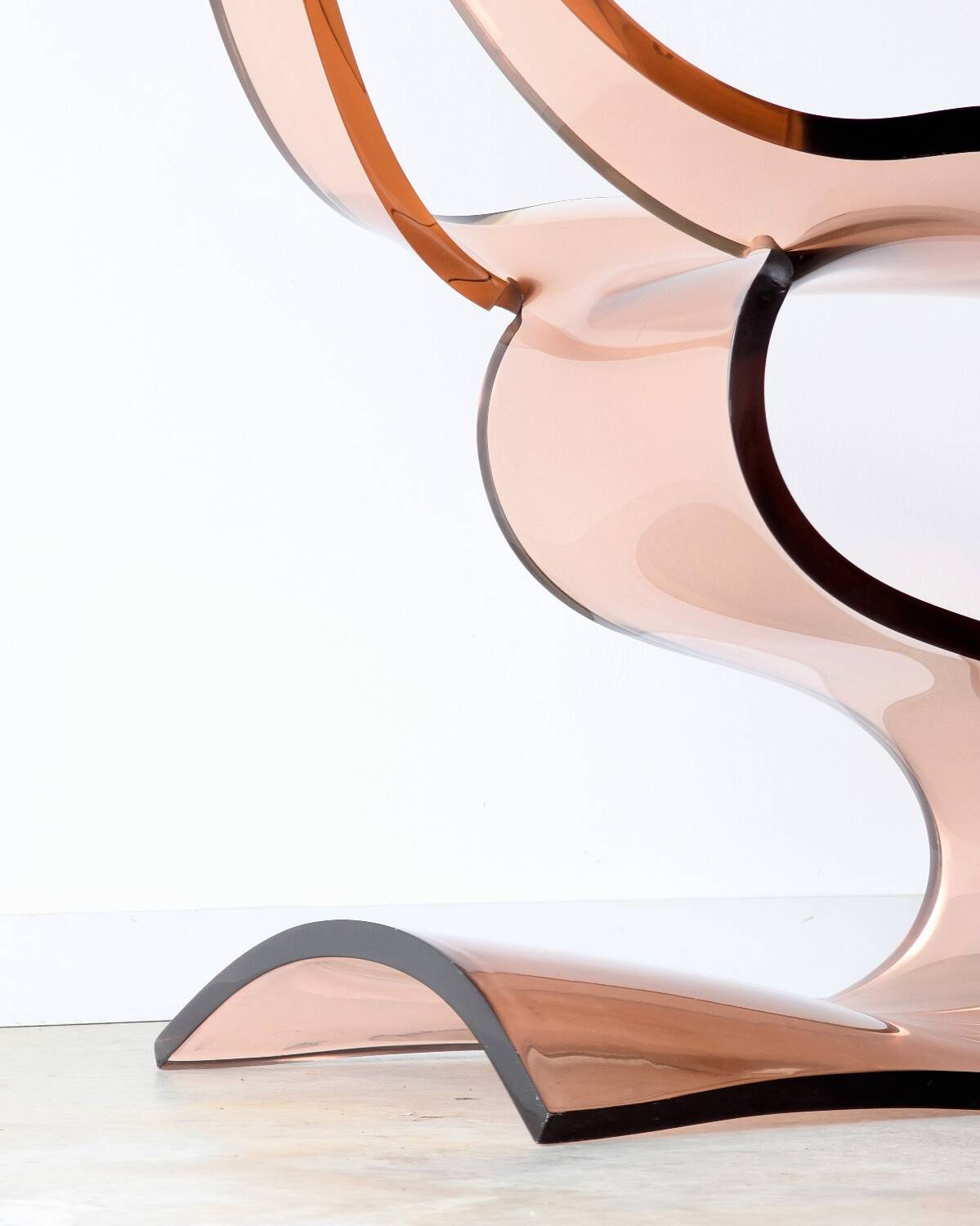 Vintage smoked plexiglass sculptural chair by Michel Dumas, 1970.