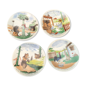 4 Talking plates illustrated by Benjamin Rabier