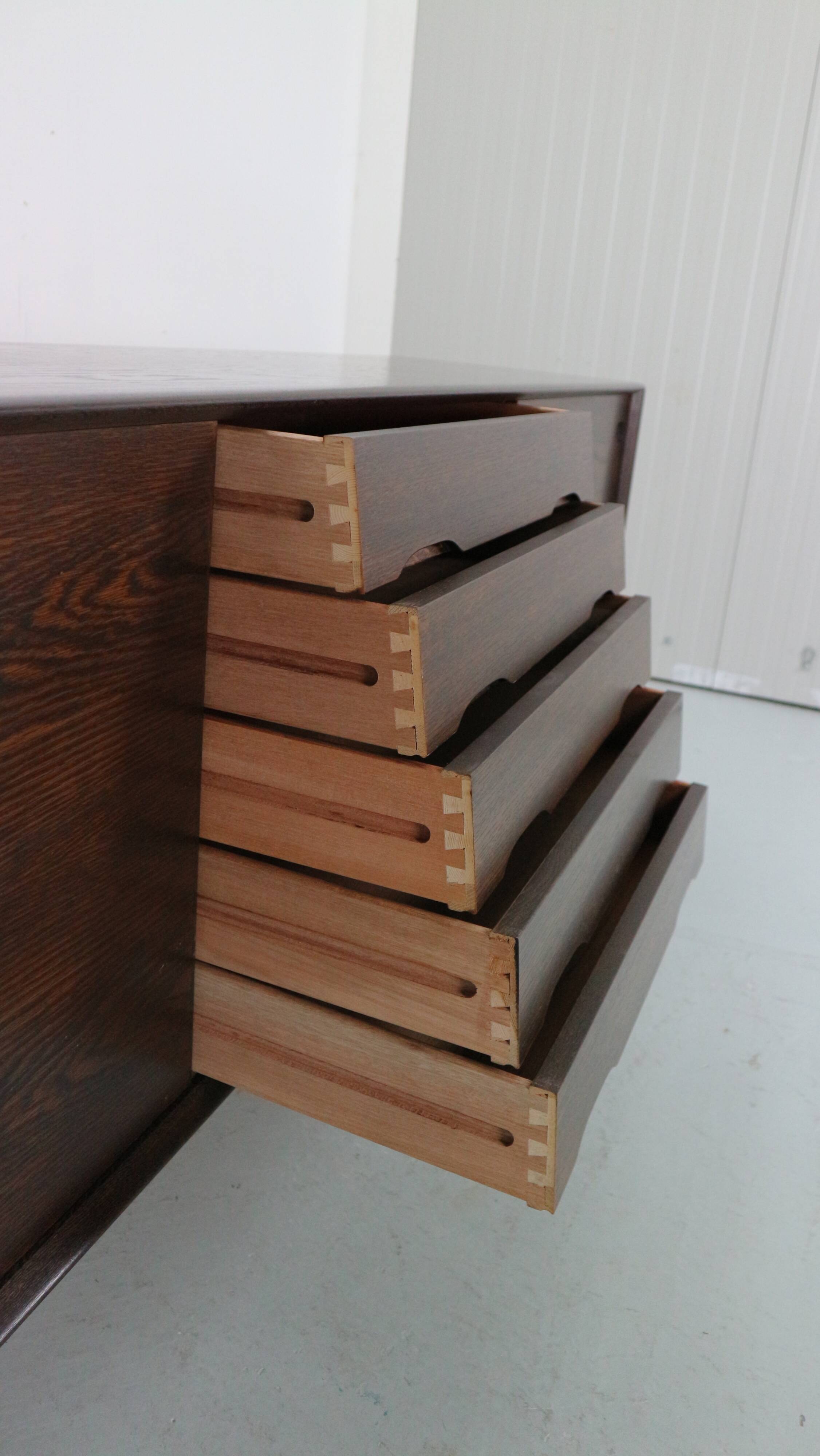 Skovby Møbelfabrik Darkened Oak Sideboard "Model 65", 1960 Denmark
