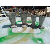 2 pairs of aluminum vases 1900