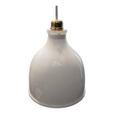 Ancienne suspension baladeuse art deco opaline blanche Ø20.5 cm