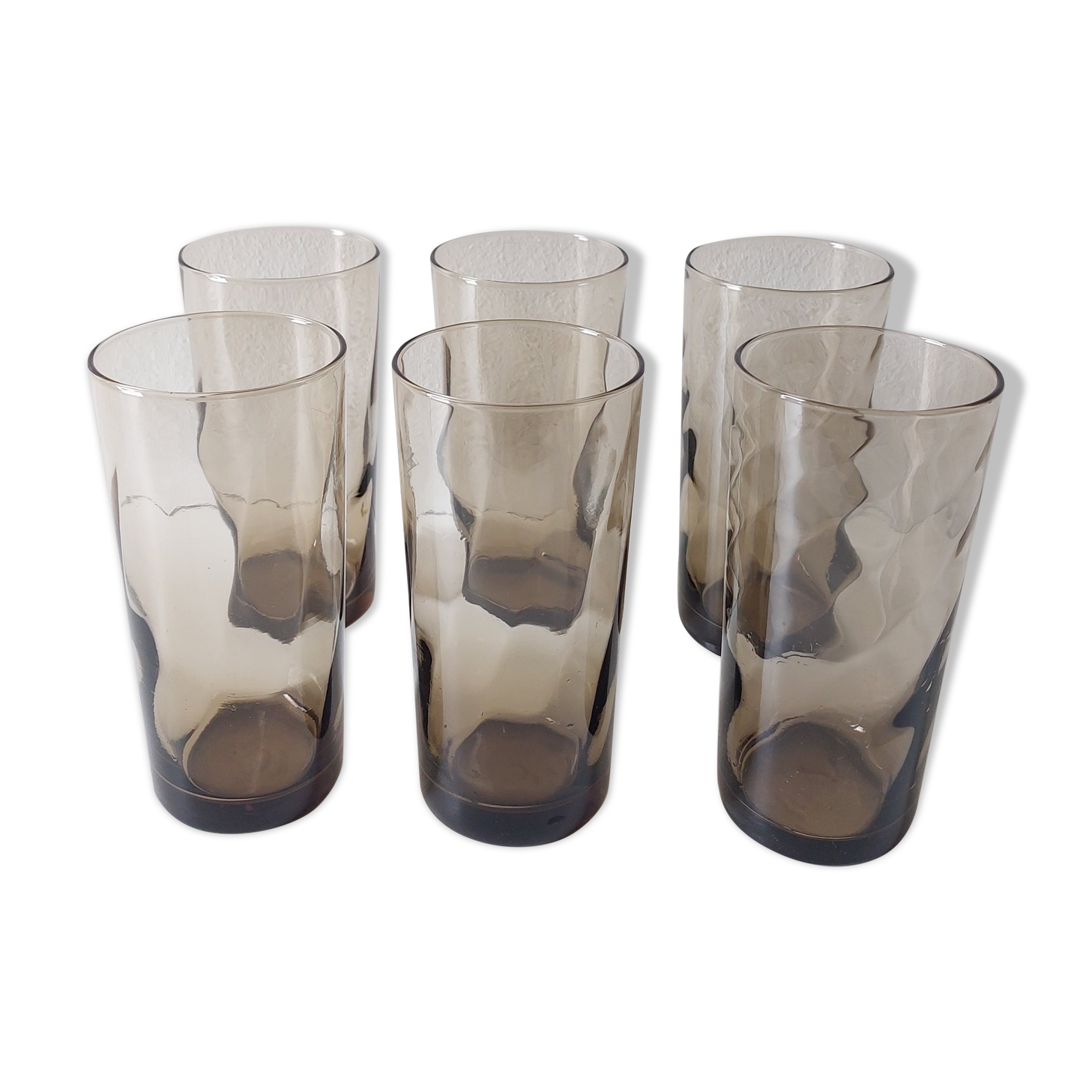 Set of 6 vintage grey water glasses