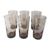 Set of 6 vintage grey water glasses