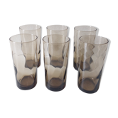 Set of 6 vintage grey water glasses
