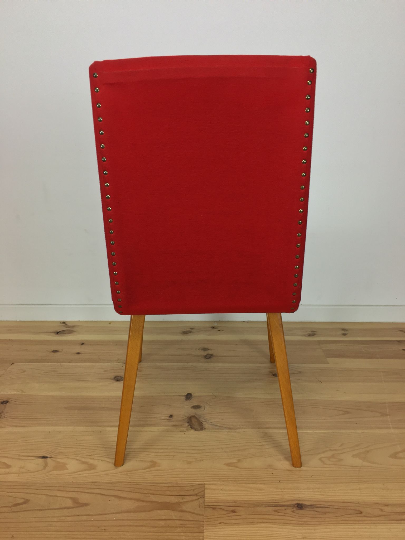 Chaise Steiner vintage années 60 rouge bois