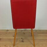 Vintage Steiner 60s chair, red, wood