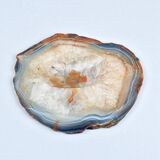 Vintage blue crystal agate slice ashtray 1960s