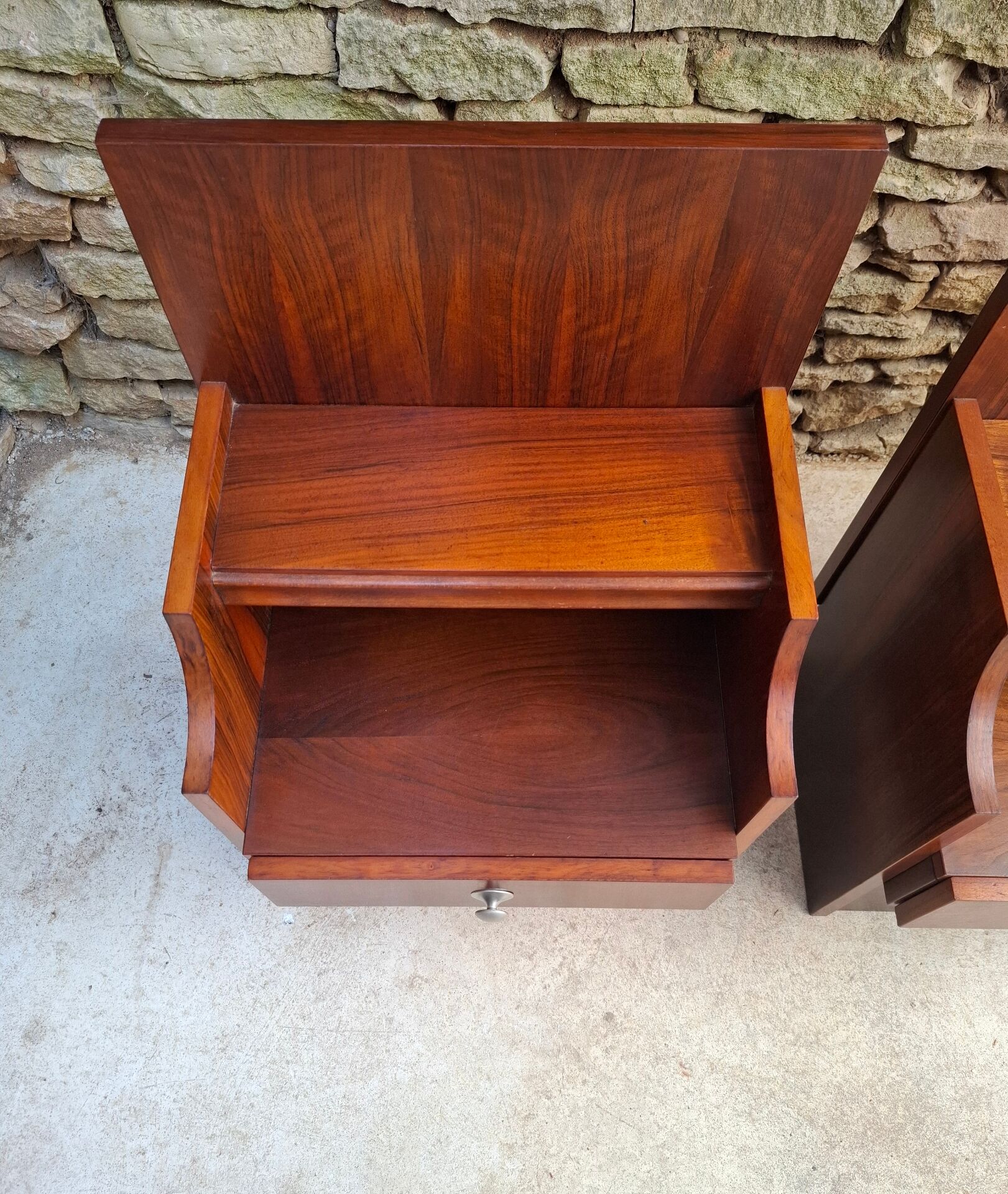 Pair of teak bedside tables