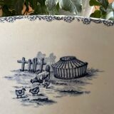 Antique earthenware salad bowl from Choisy-le-Roi