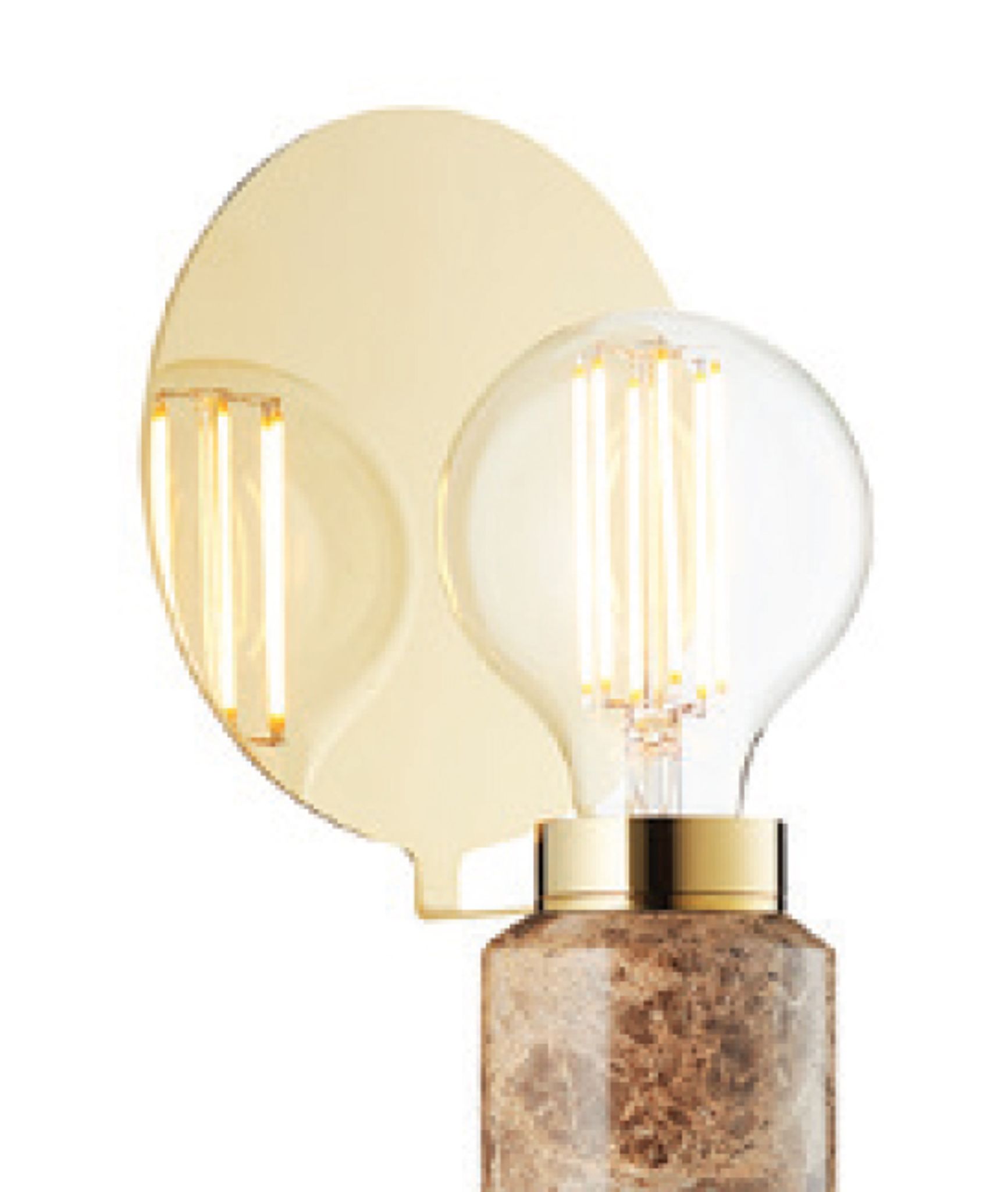 Brass table lamp and marble black