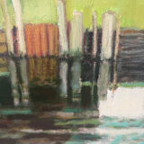 La Brière, Brittany, oil on canvas signed P Poulain