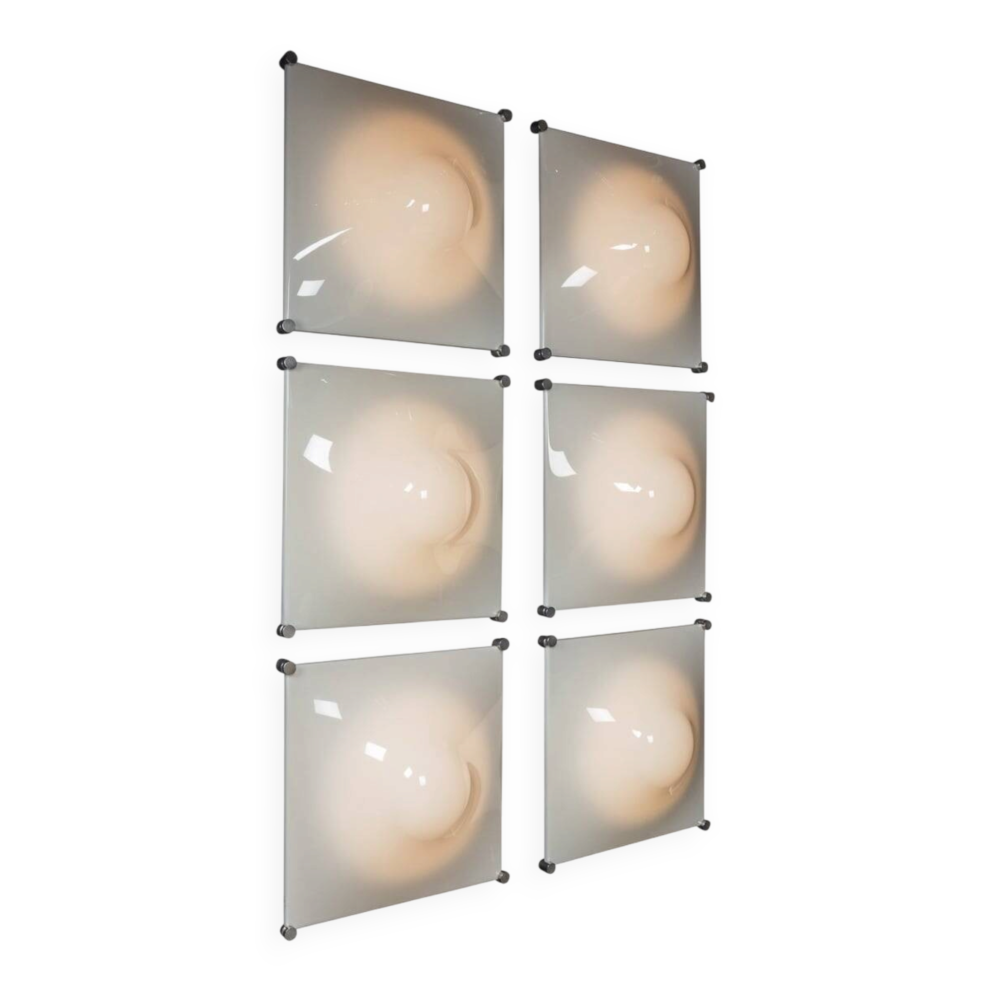 Vintage 20thc italian set of six iguzzini dada wall lights c.1970