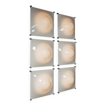 Vintage 20thc italian set of six iguzzini dada wall lights c.1970