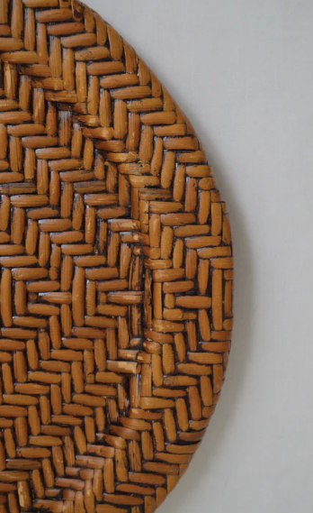 Rattan serving tray