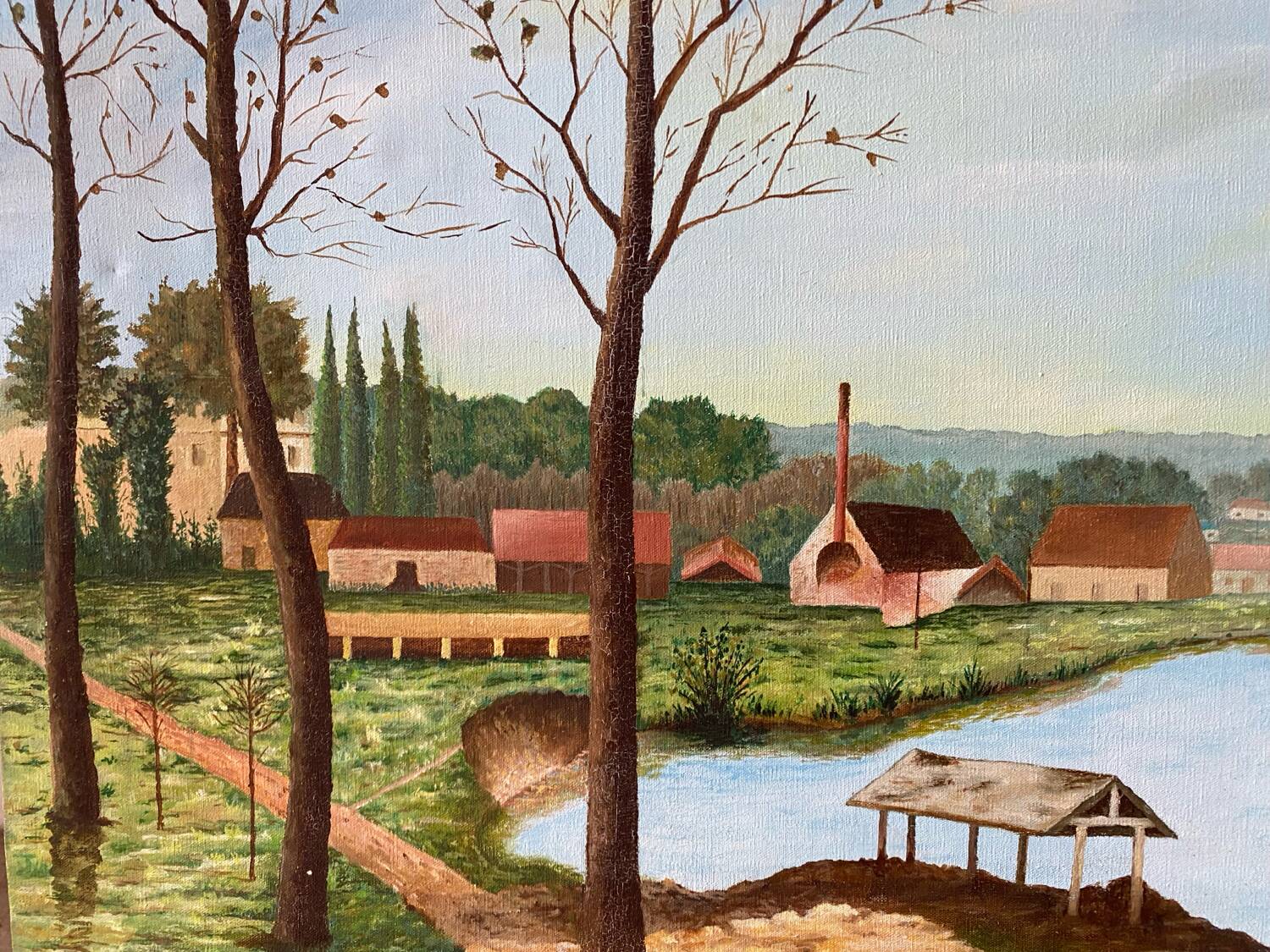 Naive landscape sign of the 20th century