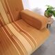 1970s retractable lounge chair in brown stripes with chrome tube frame.