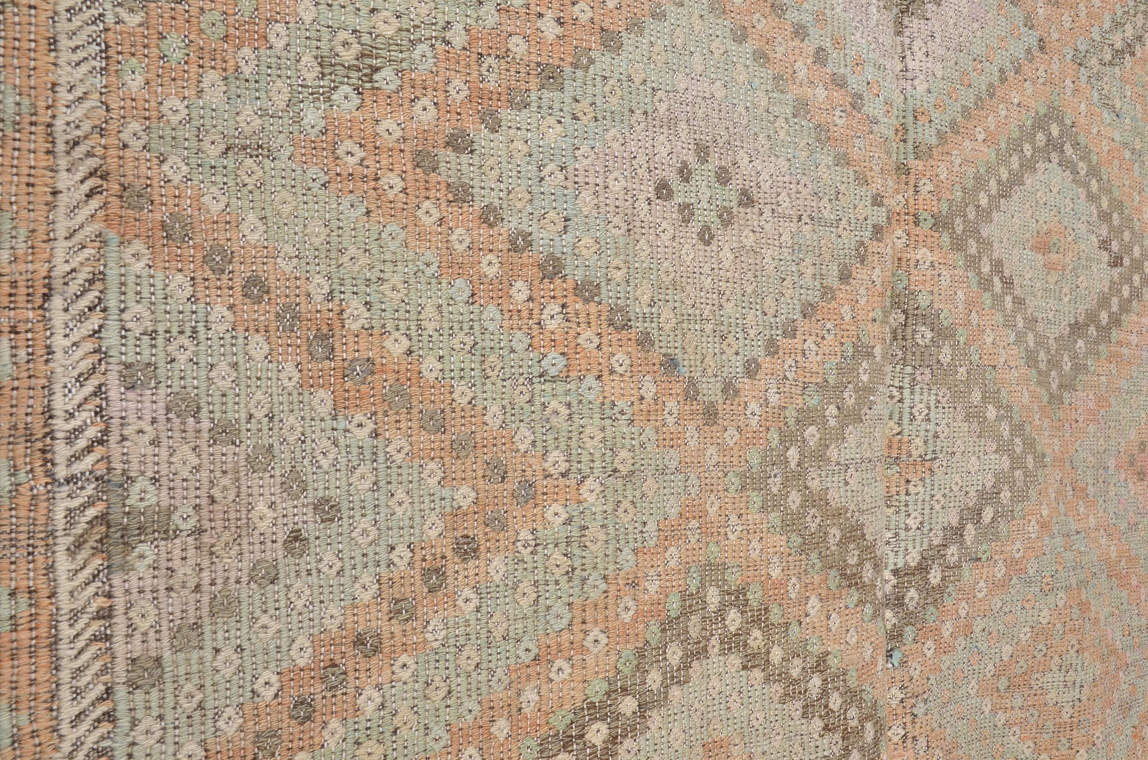 Oushak Vintage Turkish  wool Kilim Rug sku1886