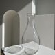 Oval glass vase and tight neck H:23,5cm