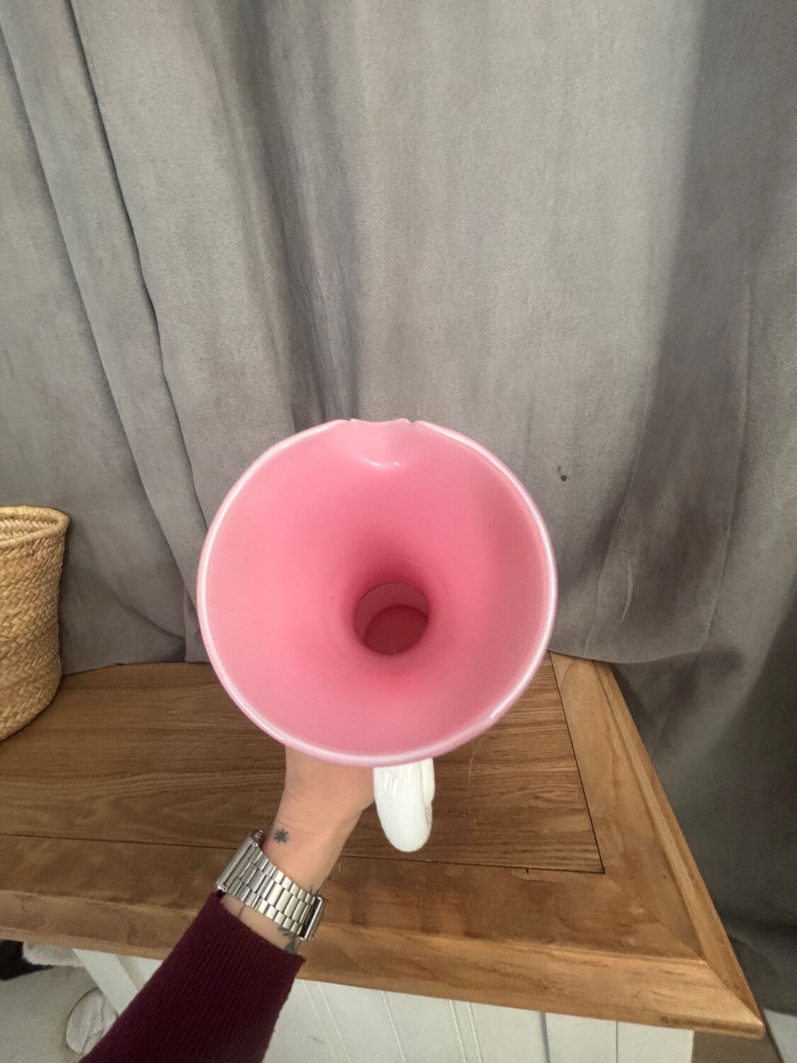 Vintage opaline rose vase design