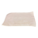 Travertine coffee table with curved corners by Claude Berraldacci. 1990s. France.