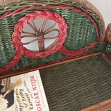 Vintage wicker wall shelf
