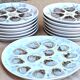 Oyster service in Saint Amand earthenware, hand-painted.