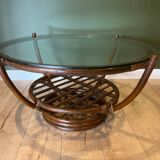 Vintage bamboo rattan coffee table