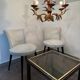 70s Hollywood Regency style gold-plated brass chandelier