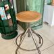 Metal and wood adjustable workshop stool