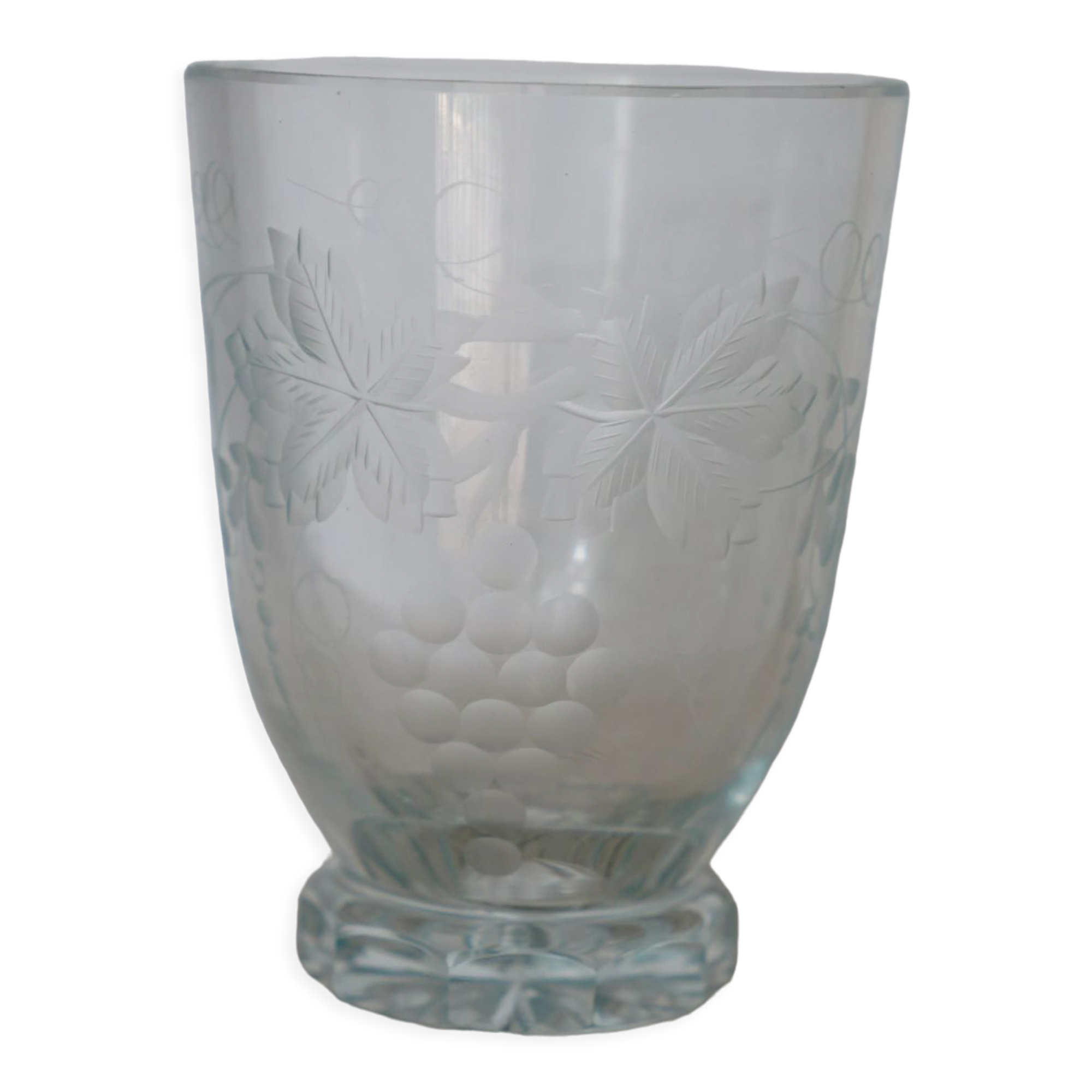 Art deco engraved glass vase