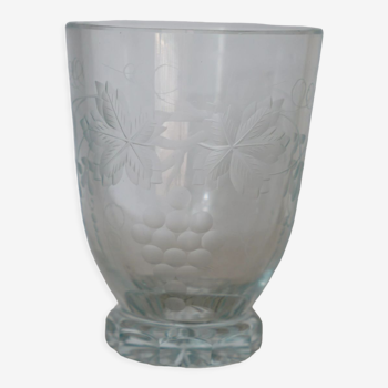 Vase verre gravé art déco