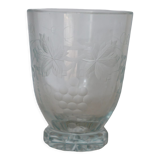 Art deco engraved glass vase