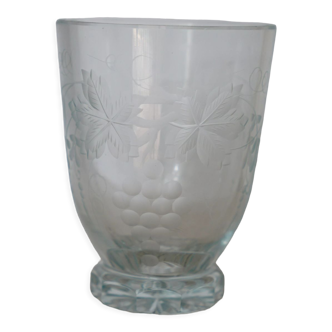 Vase verre gravé art déco