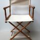 Former director's side chair in wood and canvas