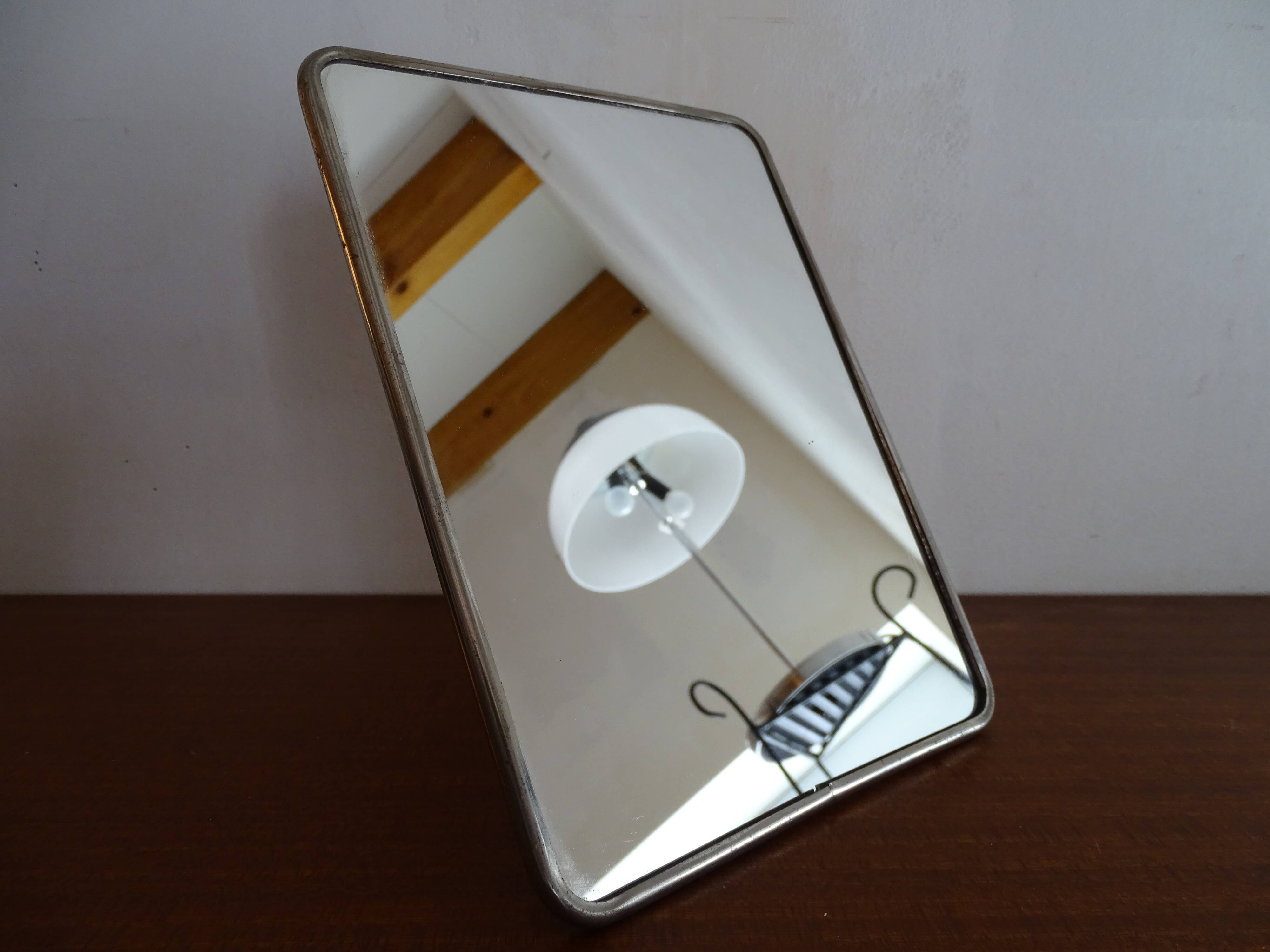 Vintage barber's mirror 23.5 cm by 17.5 cm