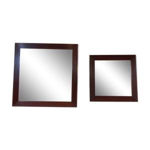 miroir en bois et laiton
