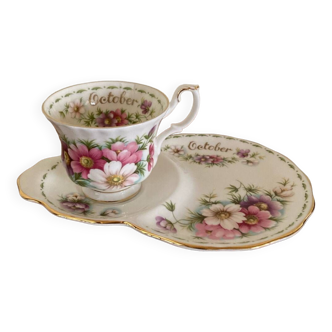 Teacup with tray Royal Albert Cosmos October
