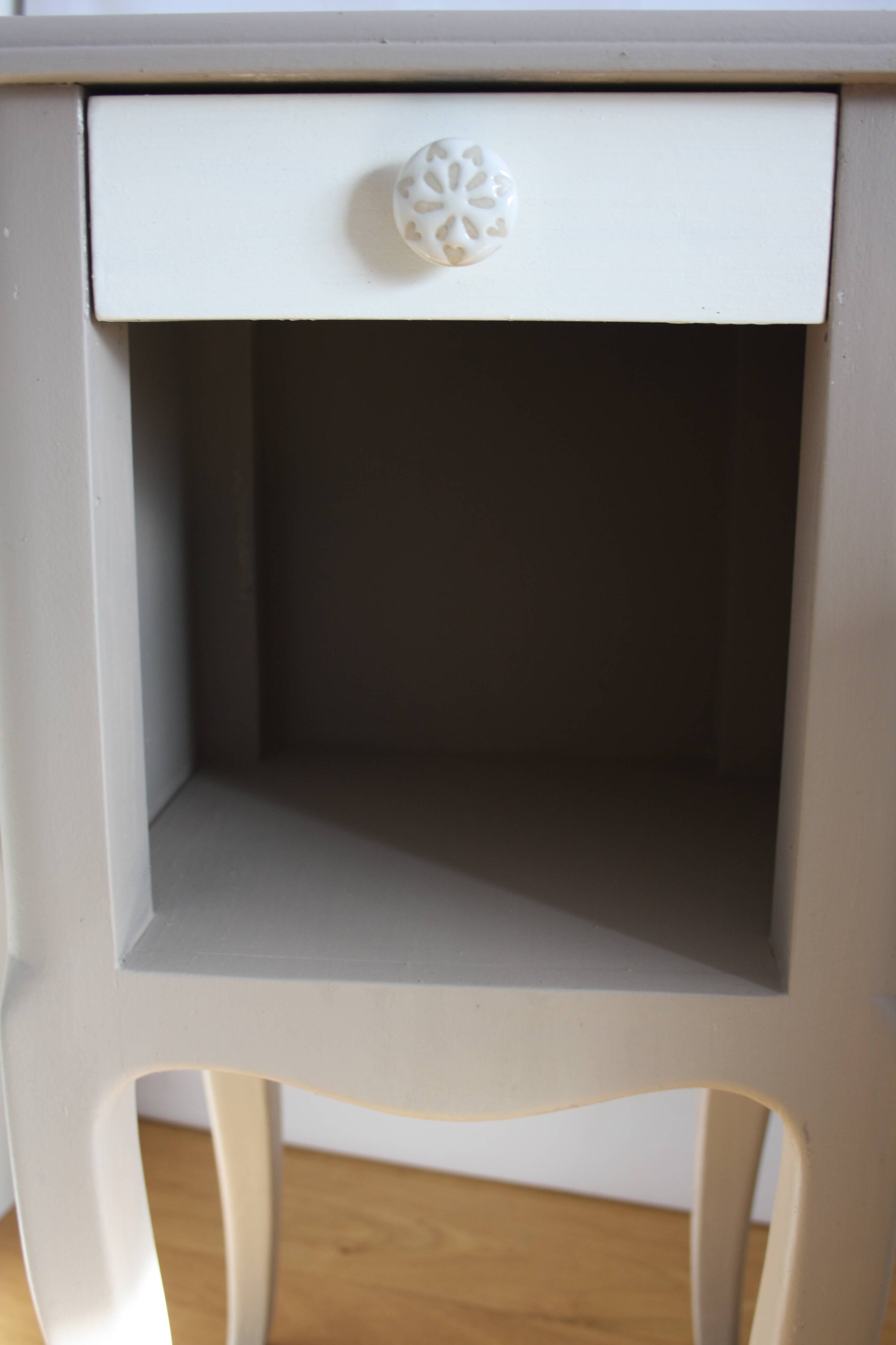 Pair of painted wooden bedside tables