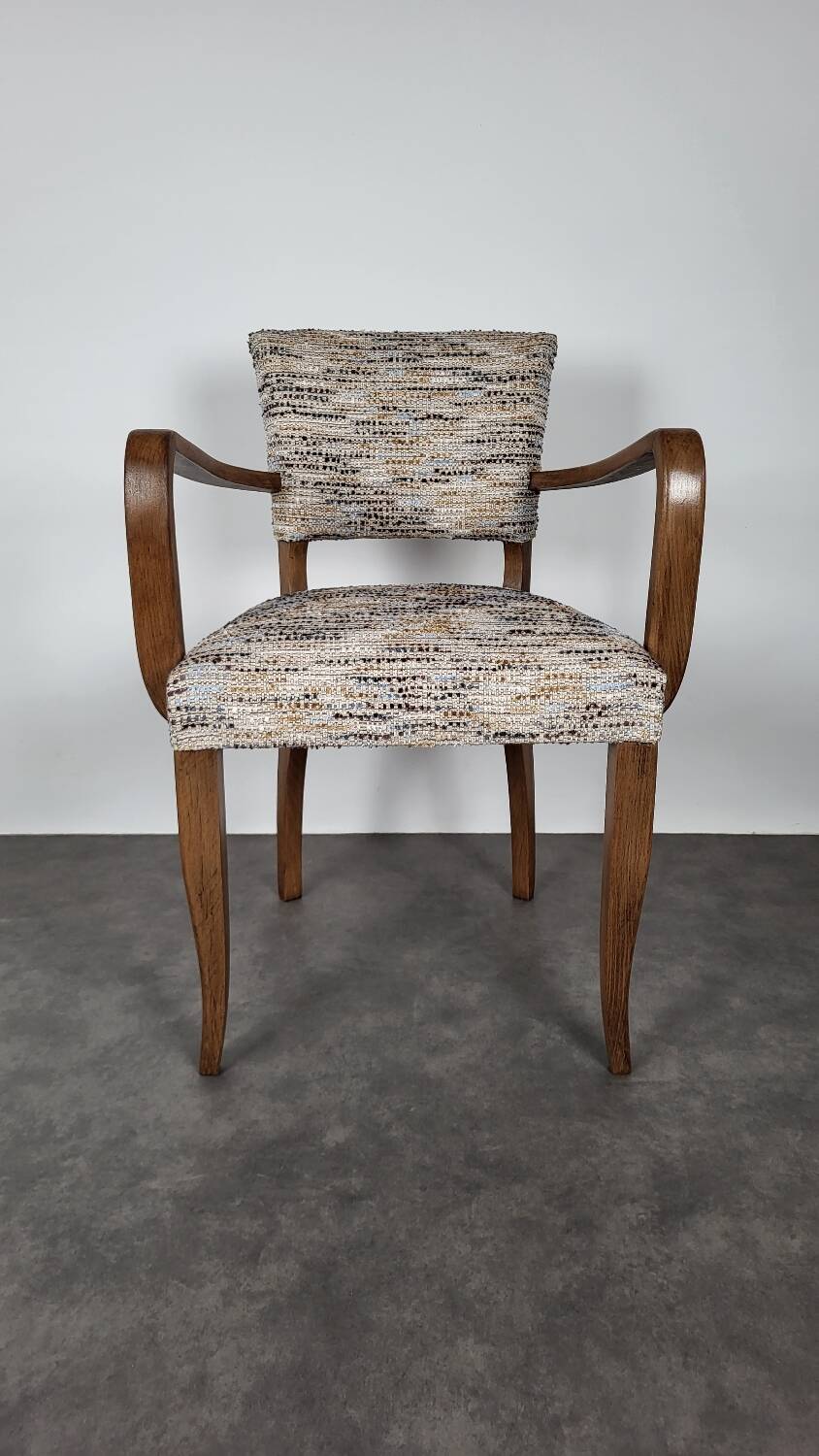 Restored bridge armchair with Nobilis fabric