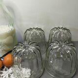 Set of 4 glass cannelé molds