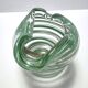 Murano Glass Bowl or Ashtray with Green Canes and Aventurine Glass, Italy