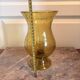 Old Vase Candle Holder Chandelier Blown Glass Bubbled Green BIOT
