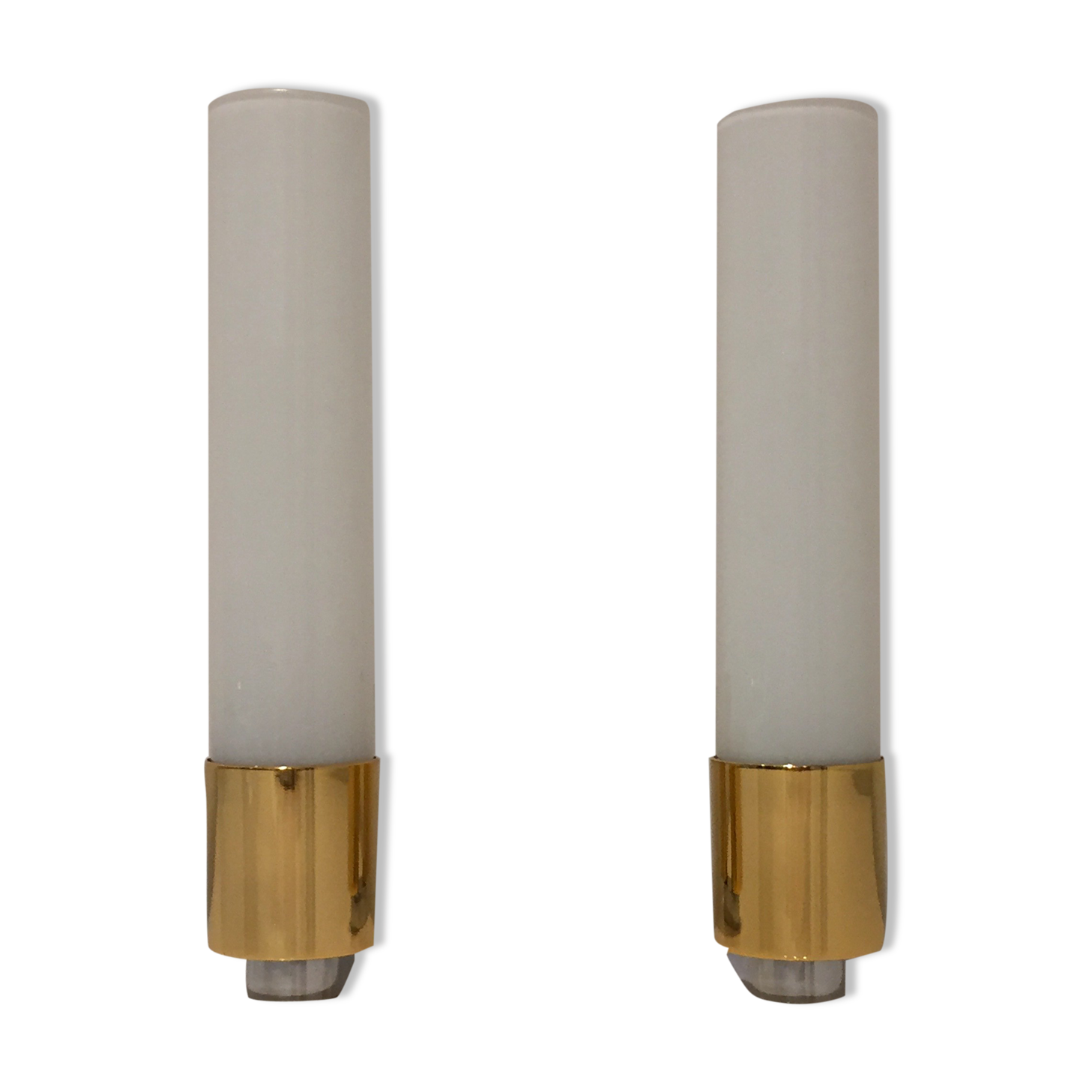 Pair of egoluce vintage orientable wall light in brass and Murano glass, Italy