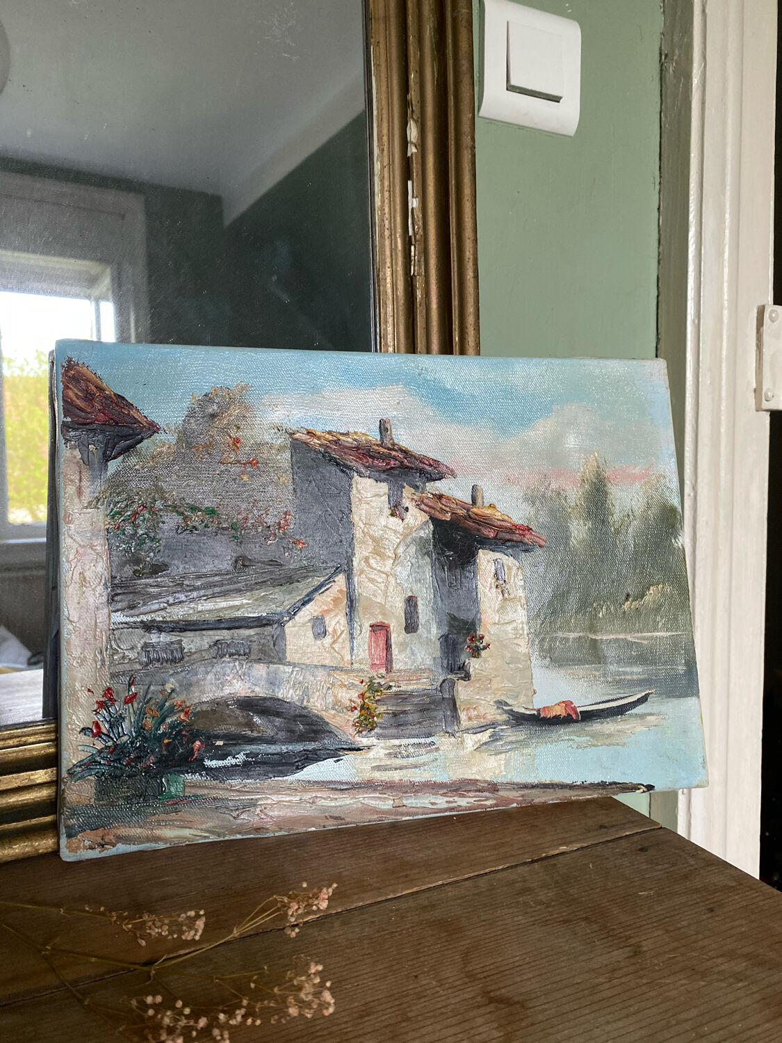 Painting landscape painting on canvas