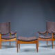 Fauteuils et repose-pied danois par Kristian Vedel