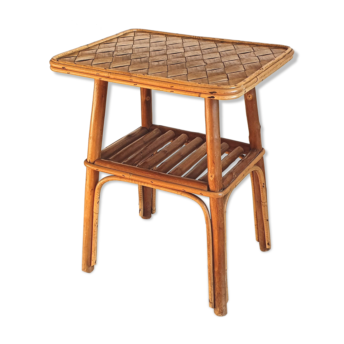 Vintage rattan side table