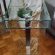 Very beautiful Marais International design pedestal table in 10mm clear glass