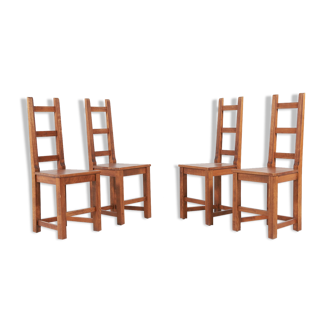 Set of 4 Swedish walnut chairs by Sven Larsson