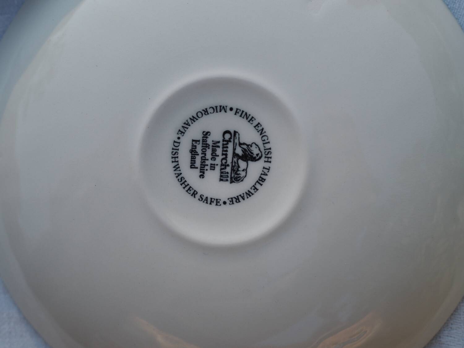 3 Churchill Staffordshire "Verdigris" saucers