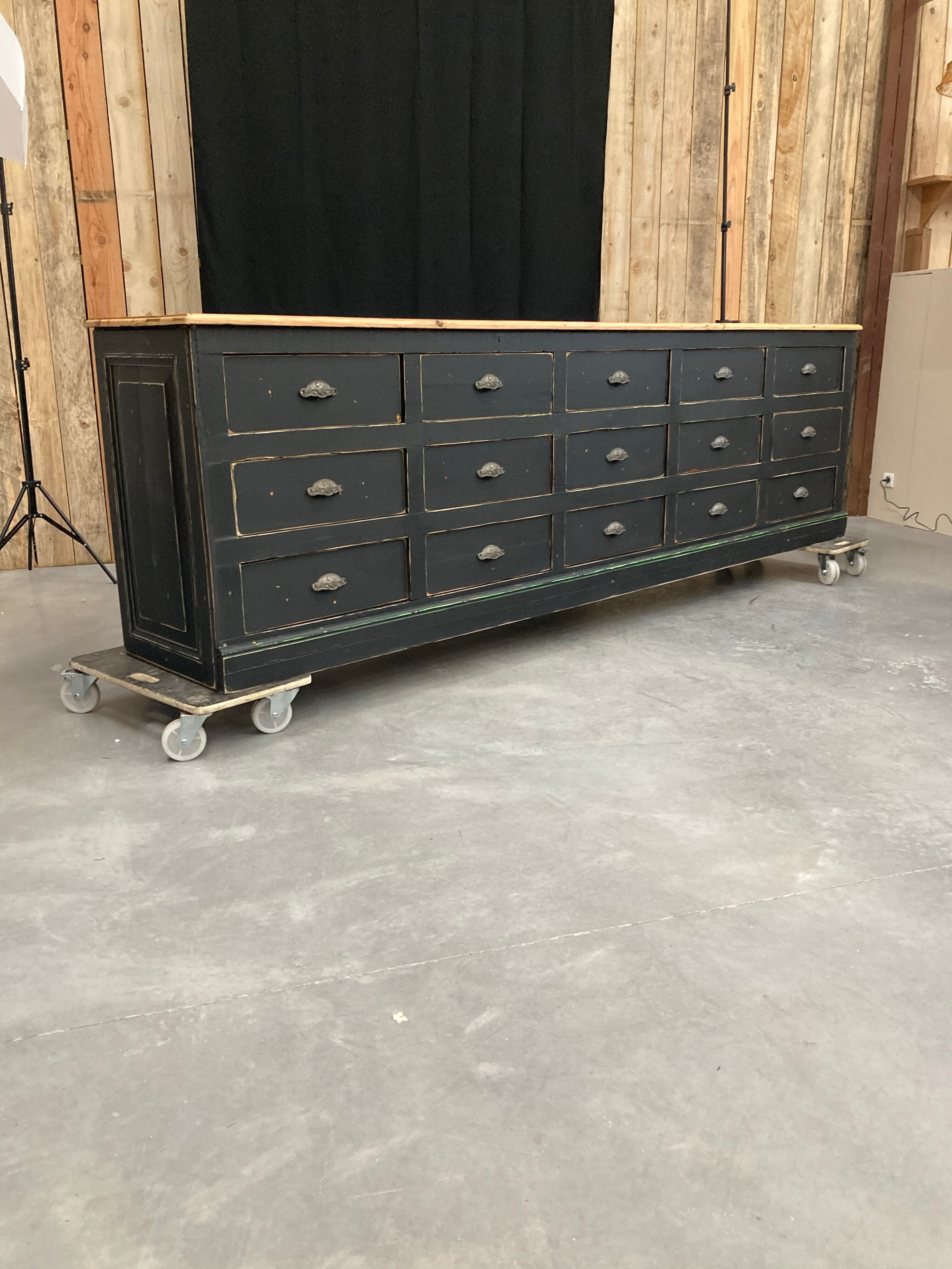 Former large craft furniture with 15 drawers